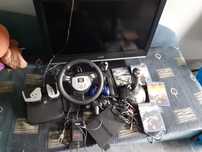 Konsola PlayStation 2 - zestaw: 4 gry, kierownica, 2 pady