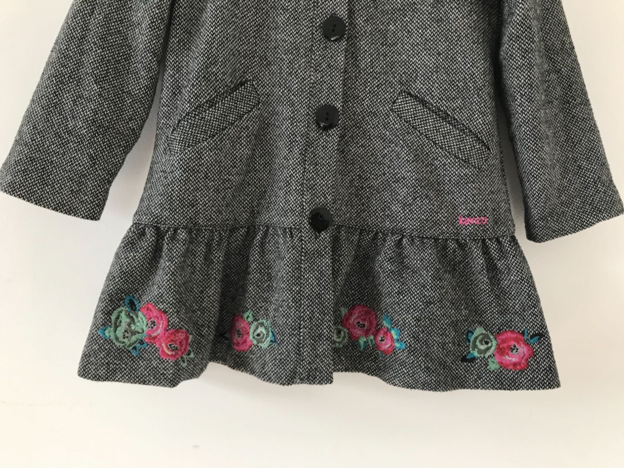 Kenzo Kids płaszczyk dziewczęcy wełna 128cm