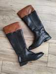 Piękne czarno brązowe kozaki długie Clarks Vintage Goretex