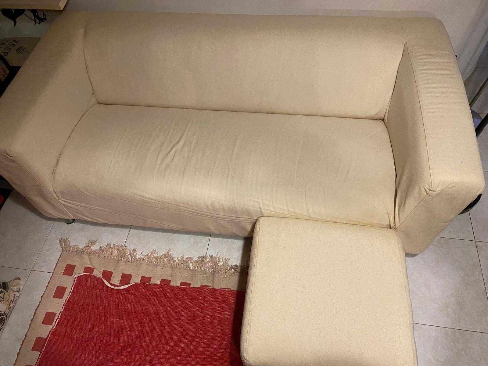Sofá IKEA 180x85cm + Pouf 52x52cm