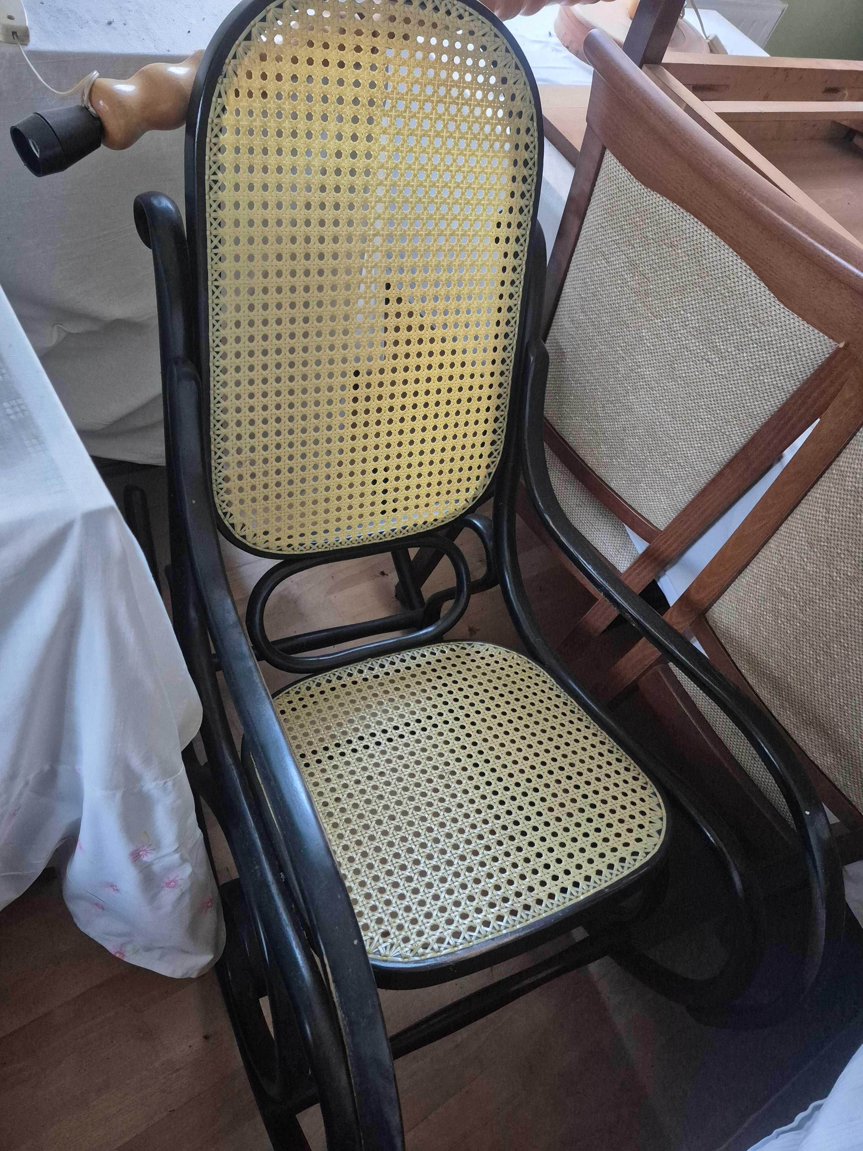 Fotel na biegunach bujany retro PRL
