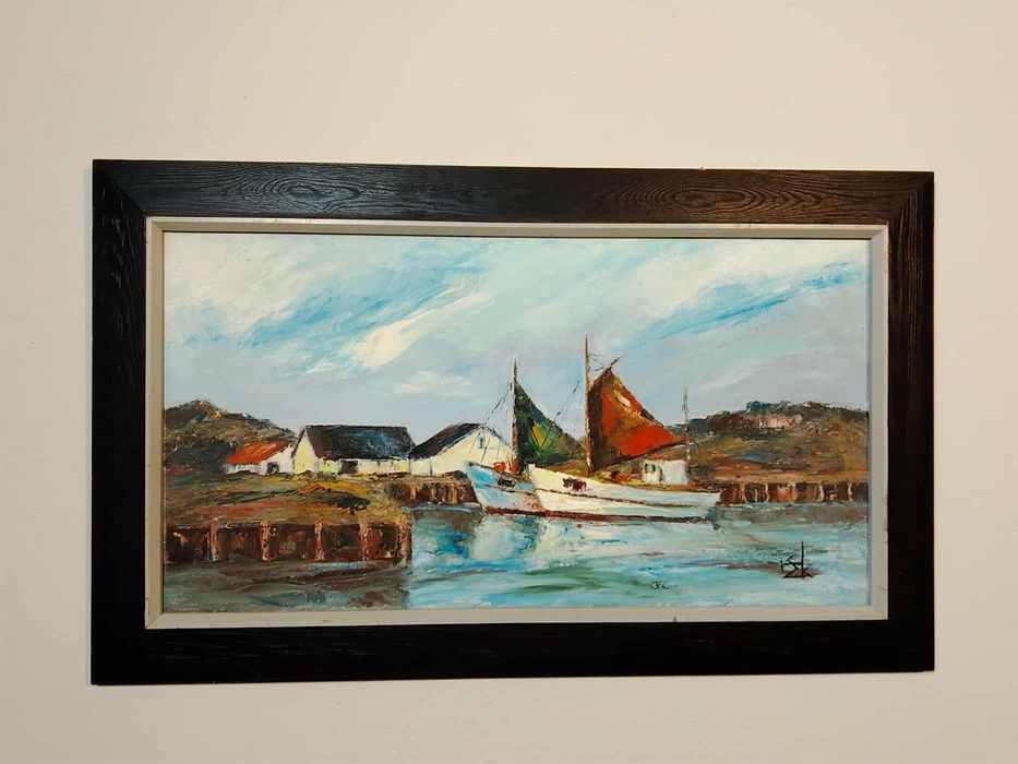 Stary obraz na płótnie Hakon EK Nielsen .