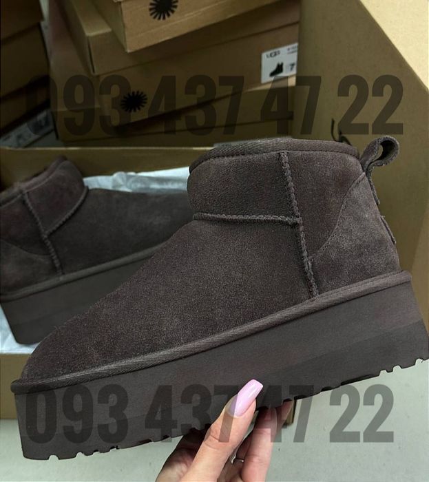 Жіночі  Ugg Classic Ultra Mini Platform BCDR колір шоколад Платформа
