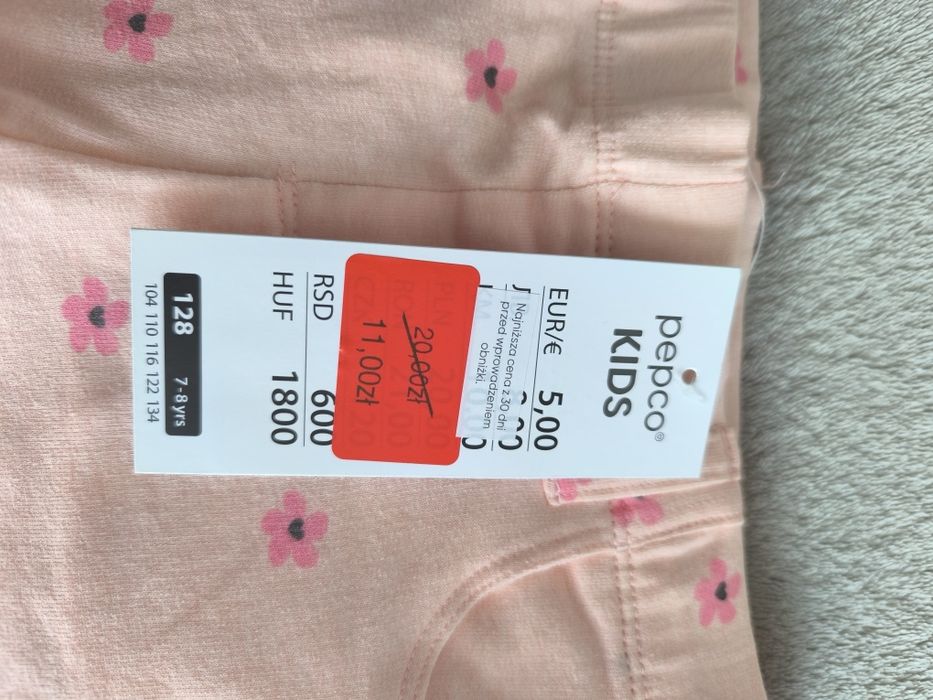spodnie legginsy jegginsy dresowe 122 kwiatki floral do przedszkola