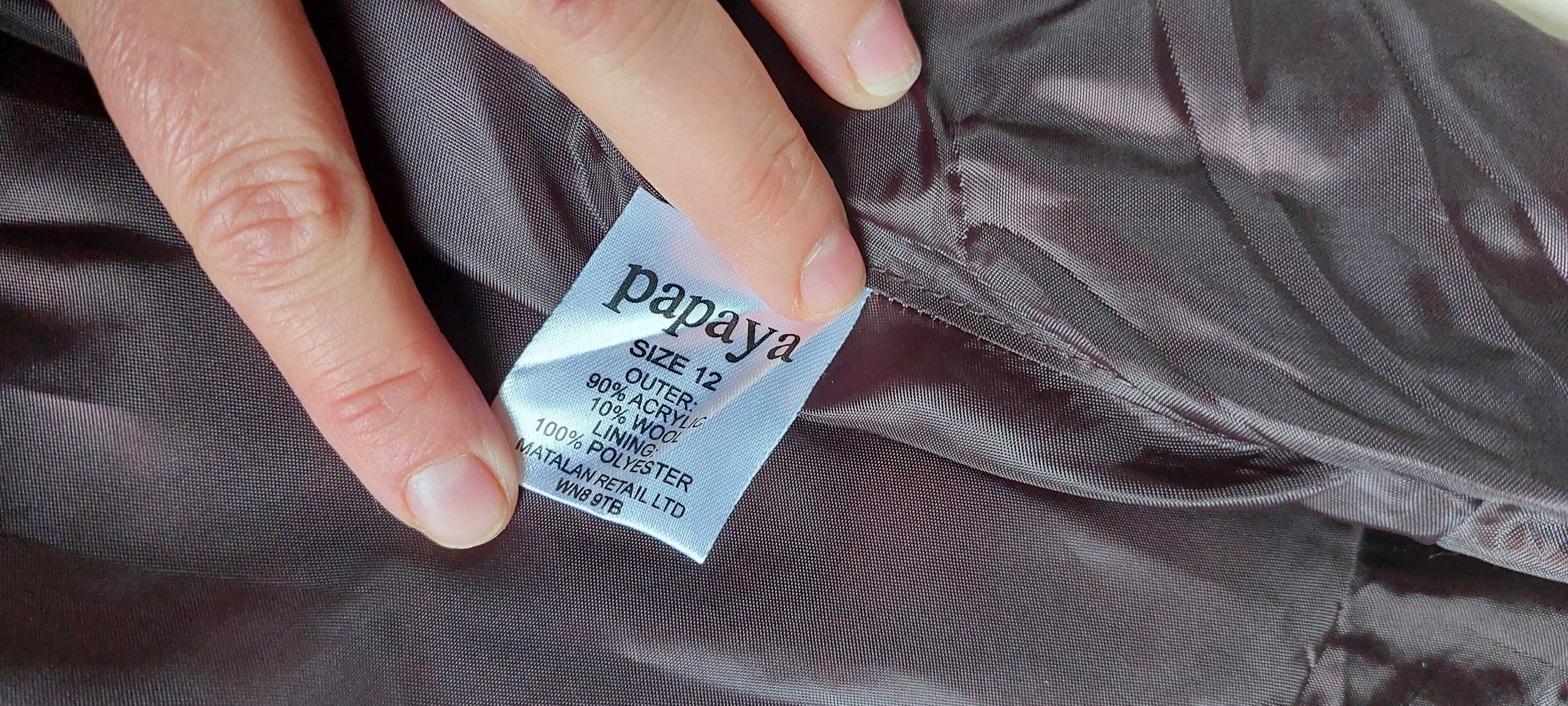 Nowa spódniczka spódnica mini zakładki Papaya 12/40 38 kratka