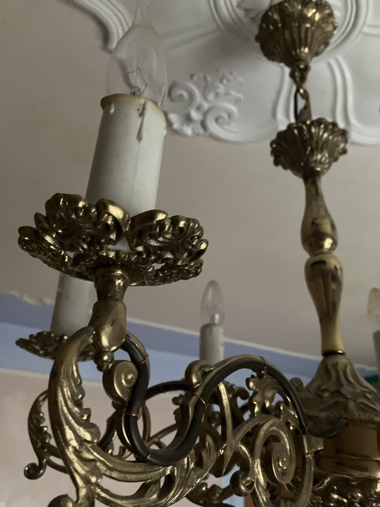 Lampa mosiężna-żyrandol- Francja
