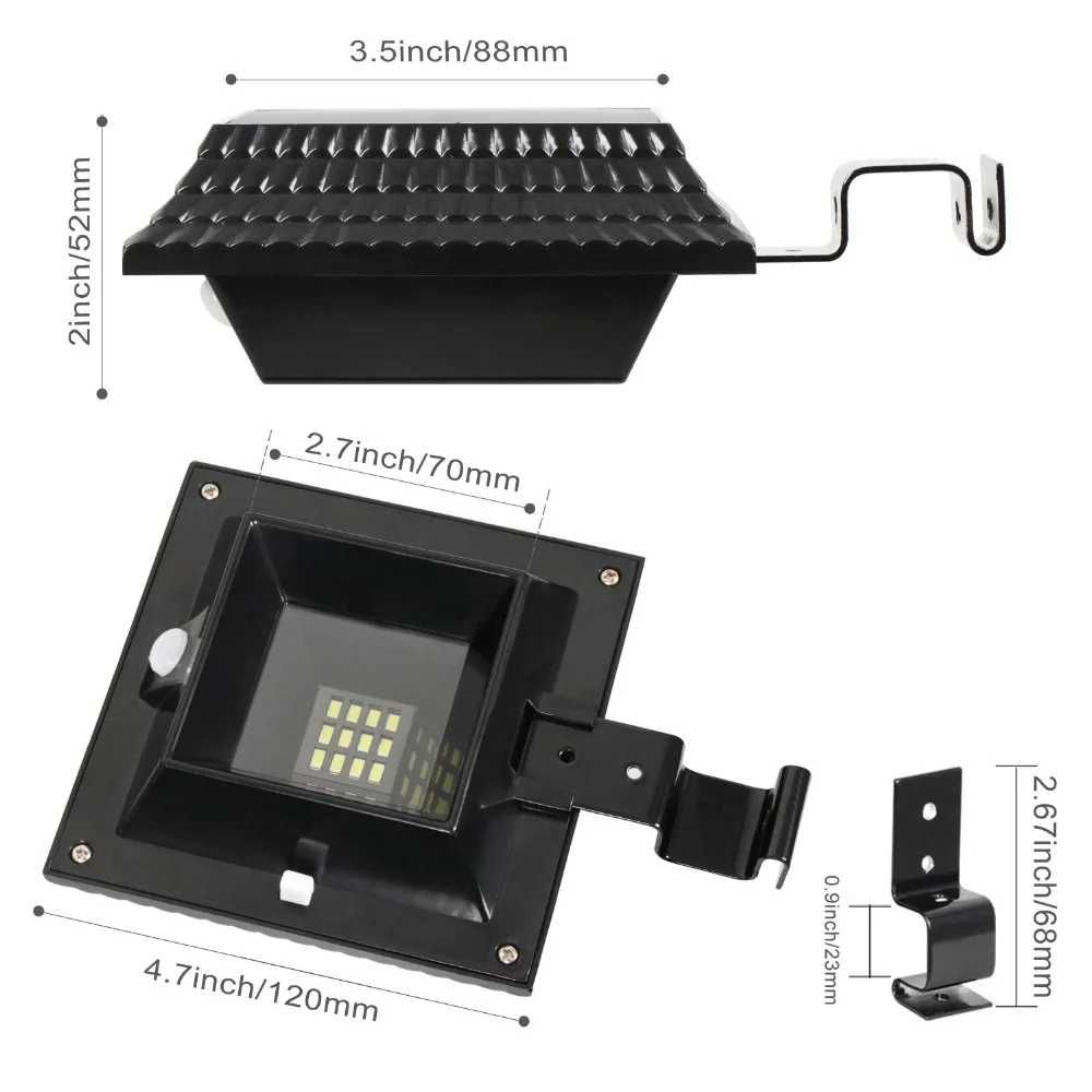 4 szt. PIR Motion Sensor kinkiet zimny biały rynna światła lampa zew