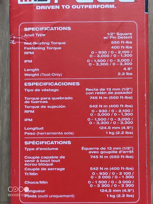 Milwaukee 2563P-20 2563-20 m12 Fuel 1/2" Impact Wrench