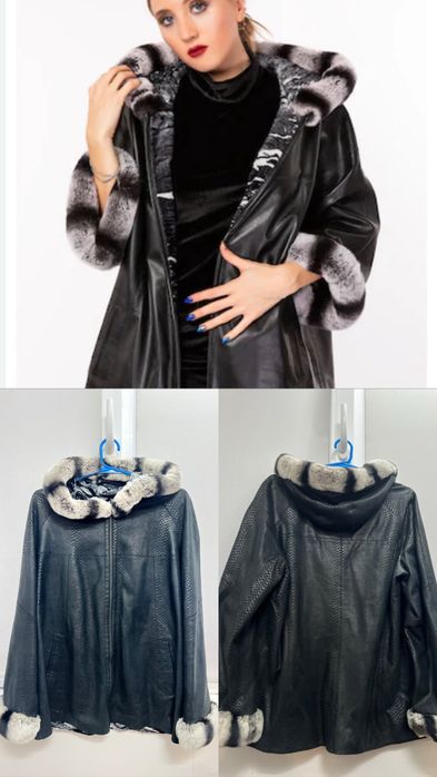 Куртка Gian Ferre із нат.шкіри, двостороння, тиснення змія, 2xl, 54/56