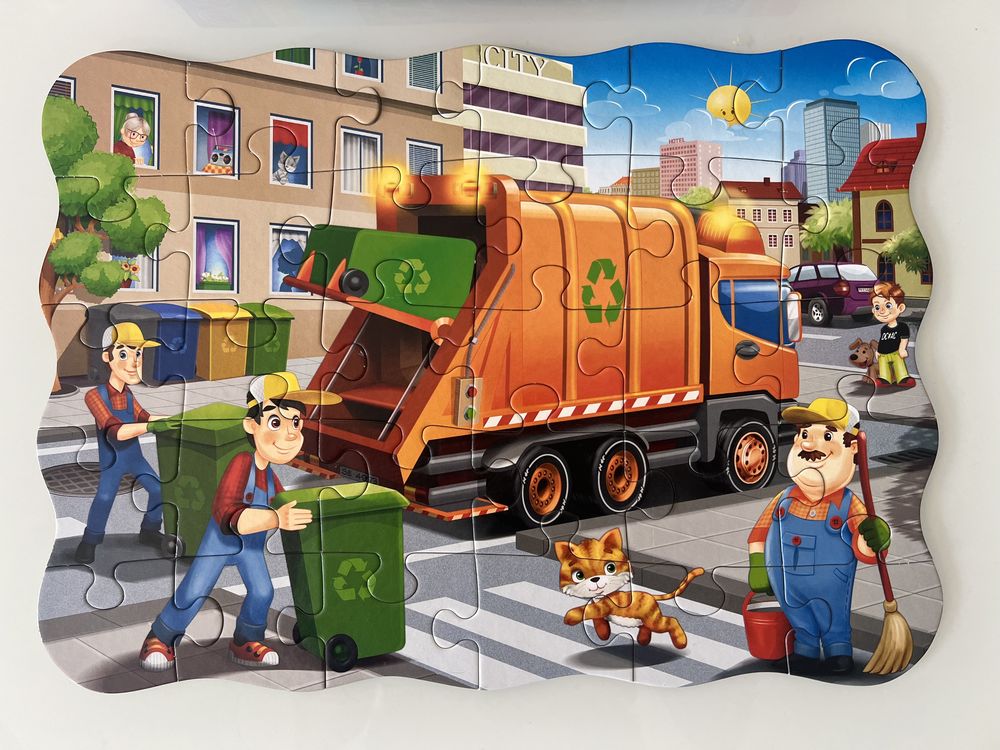 Puzzle śmieciarka samochód auto wiek 4+