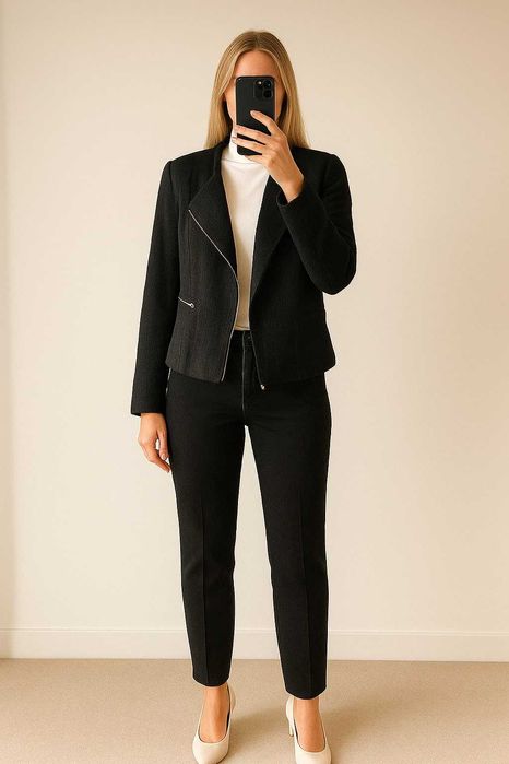 czarna marynarka ramoneska H&M żakiet L