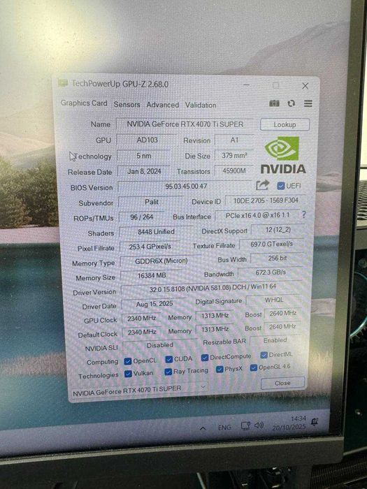 Karta graficzna Palit RTX 4070 Ti Super JetStream OC 16GB (stan nówki)
