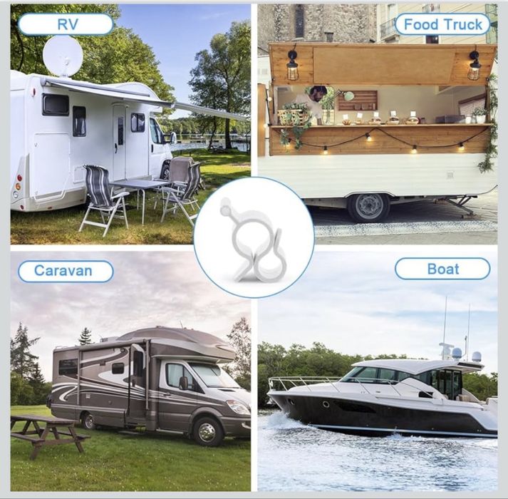 Cabide para caravana, cabos, cruzetas