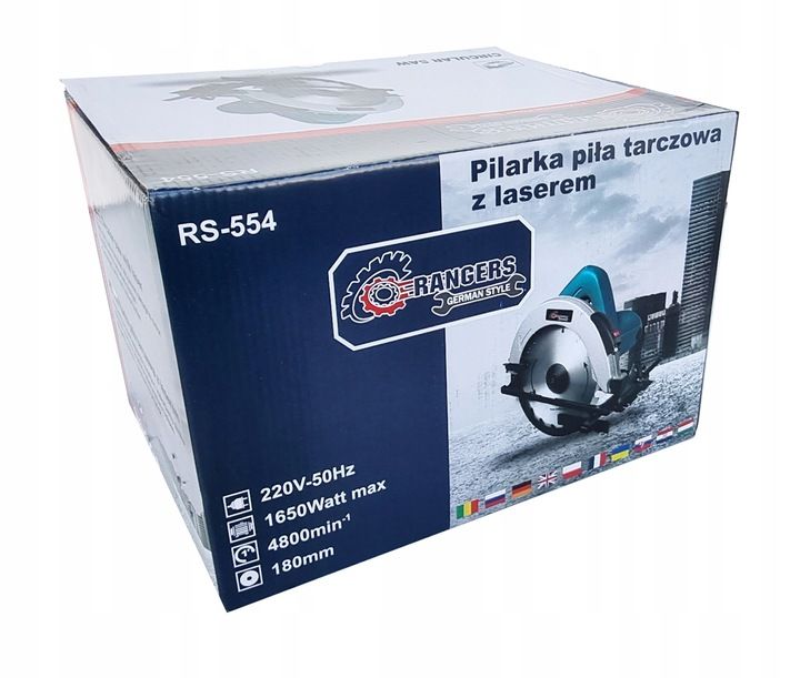 Pilarka Piła Tarczowa Ręczna Do Drewna Laser 1650w