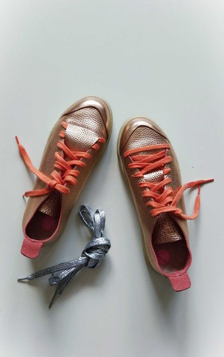 ACH AYA skórzane trampki tenisówki sneakersy 38 złote pomarańczowe