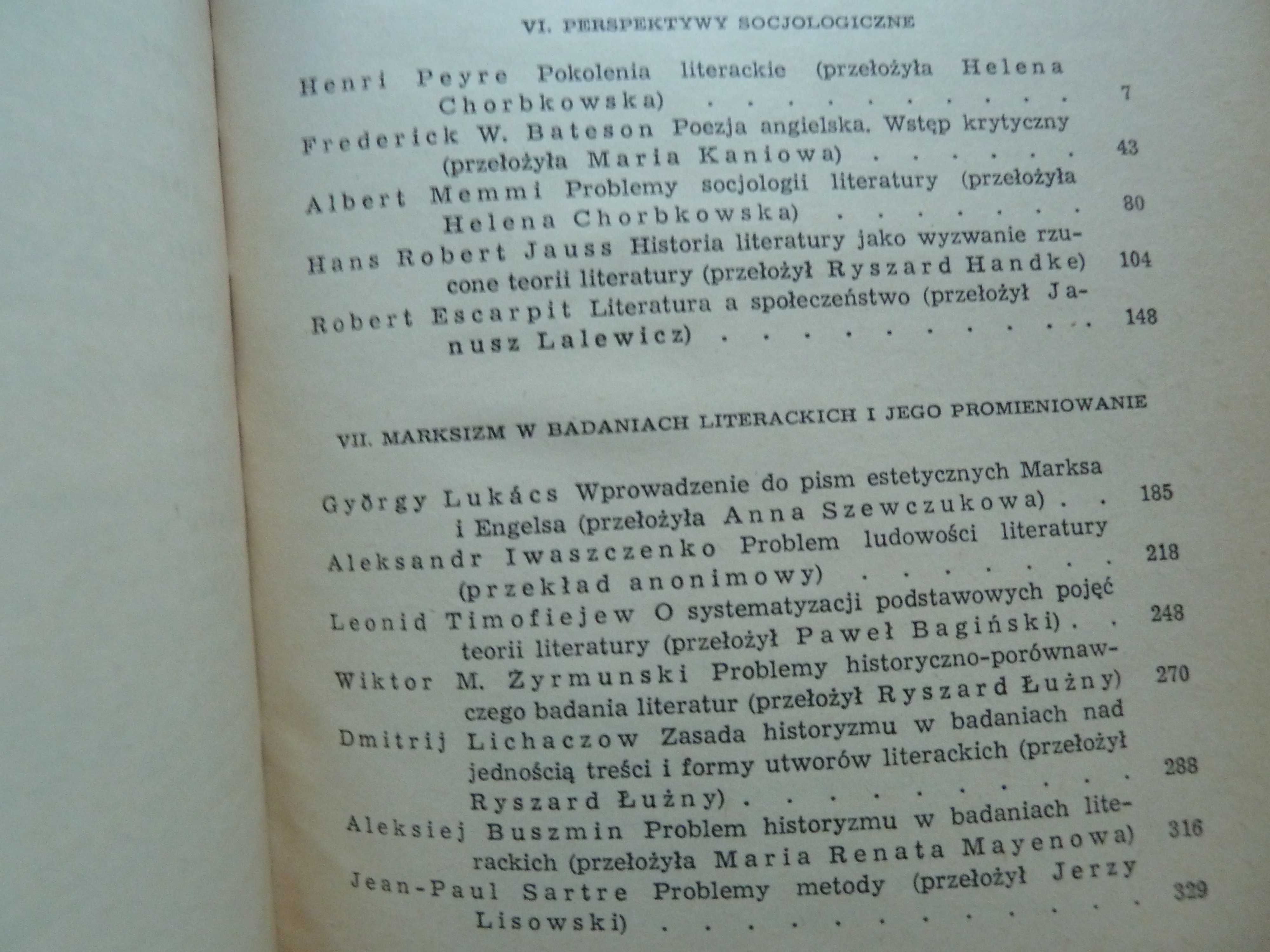 Współczesna  teoria badań literackich za granicą     Tom   I , III