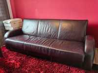 Elegancja skórzana sofa z funkcją spania