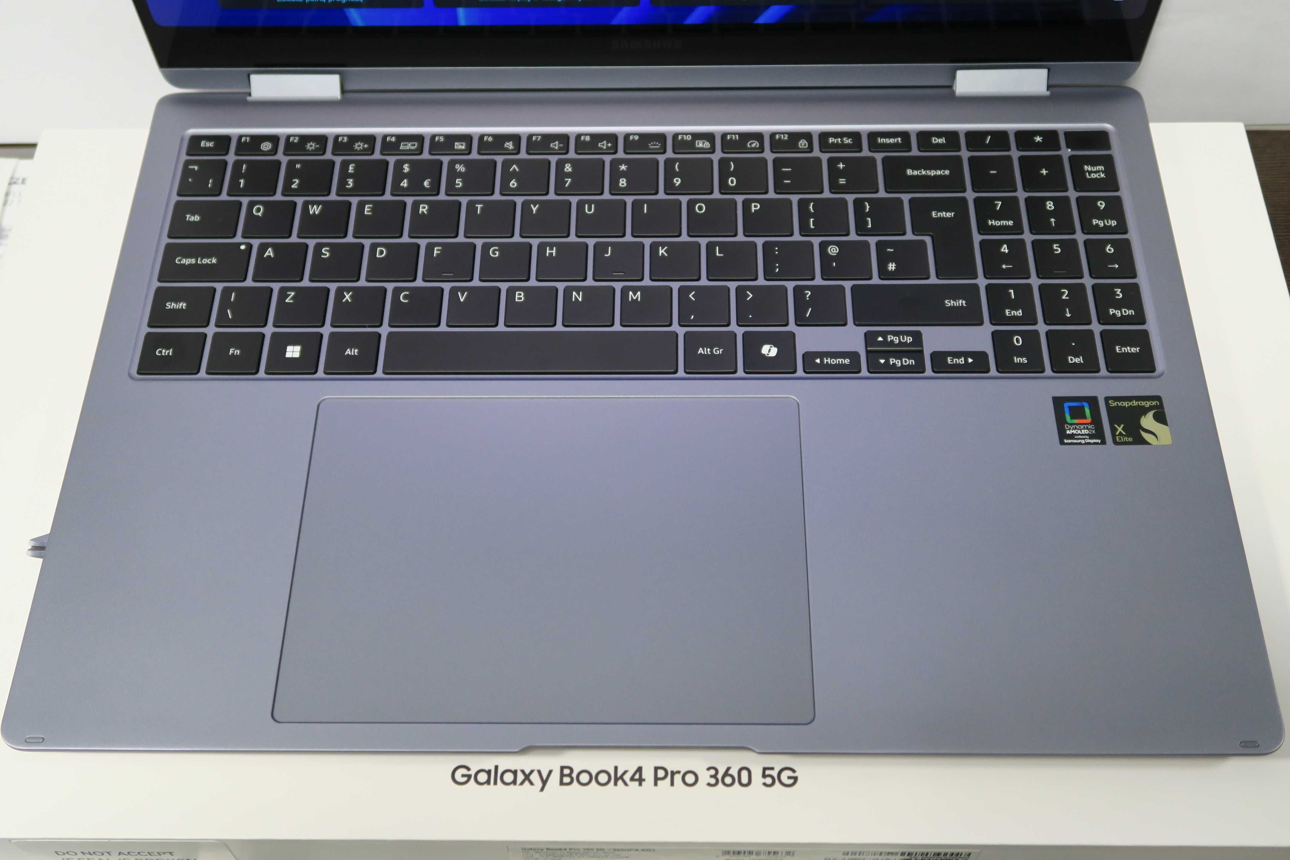 NOWY LAPTOP SAMSUNG GALAXY BOOK4 Pro 360 5G, Snapdragon X, komplet