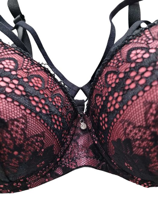 Koronkowy stanik biustonosz pushup 70B bielizna damska push up