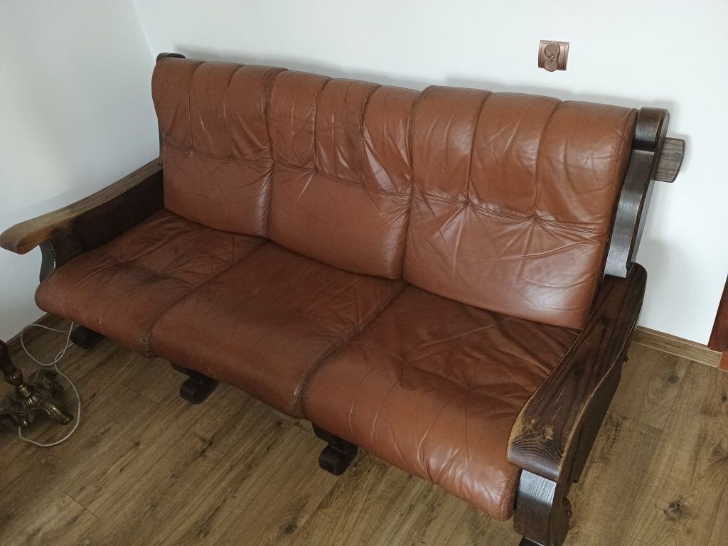 Meble drewniane komplet fotel