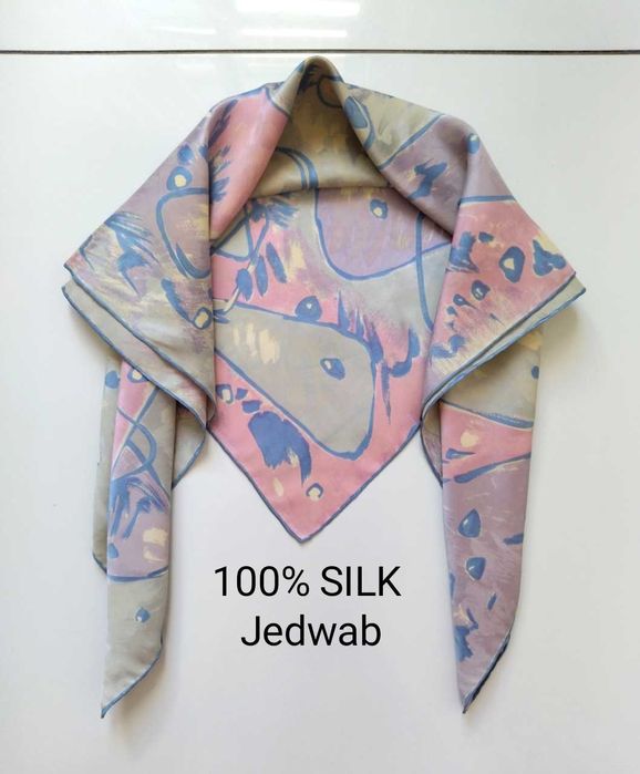 Chusta 100% Jedwab Silk Soie Seide w pastelowych kolorach