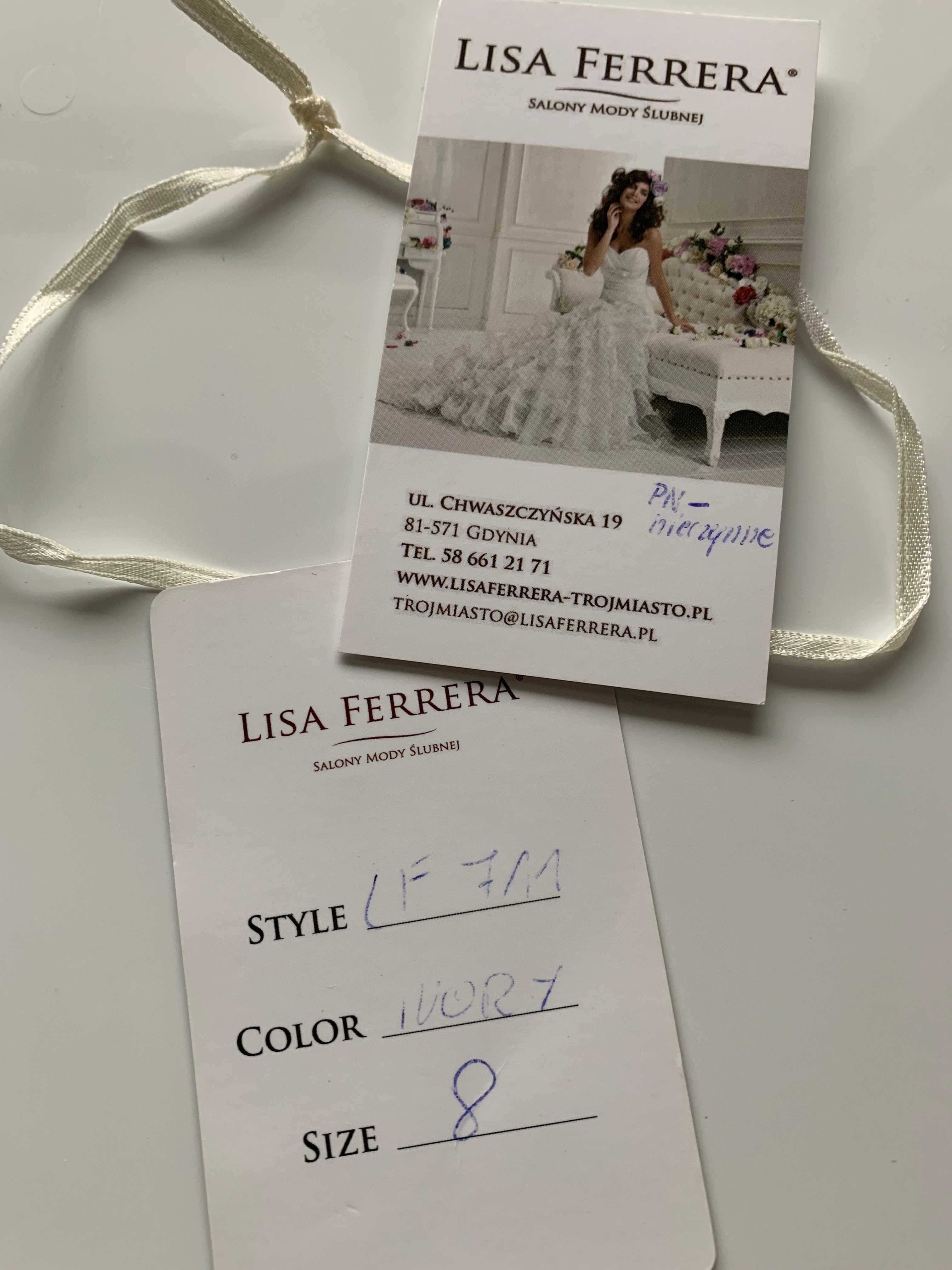 Suknia ślubna Lisa Ferrera LF711 rozmiar 8 (38) + GRATIS