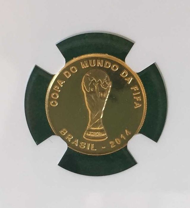 Campeonato Mundial Futebol 2014 - Brasil 10 Reais ouro certificada NGC