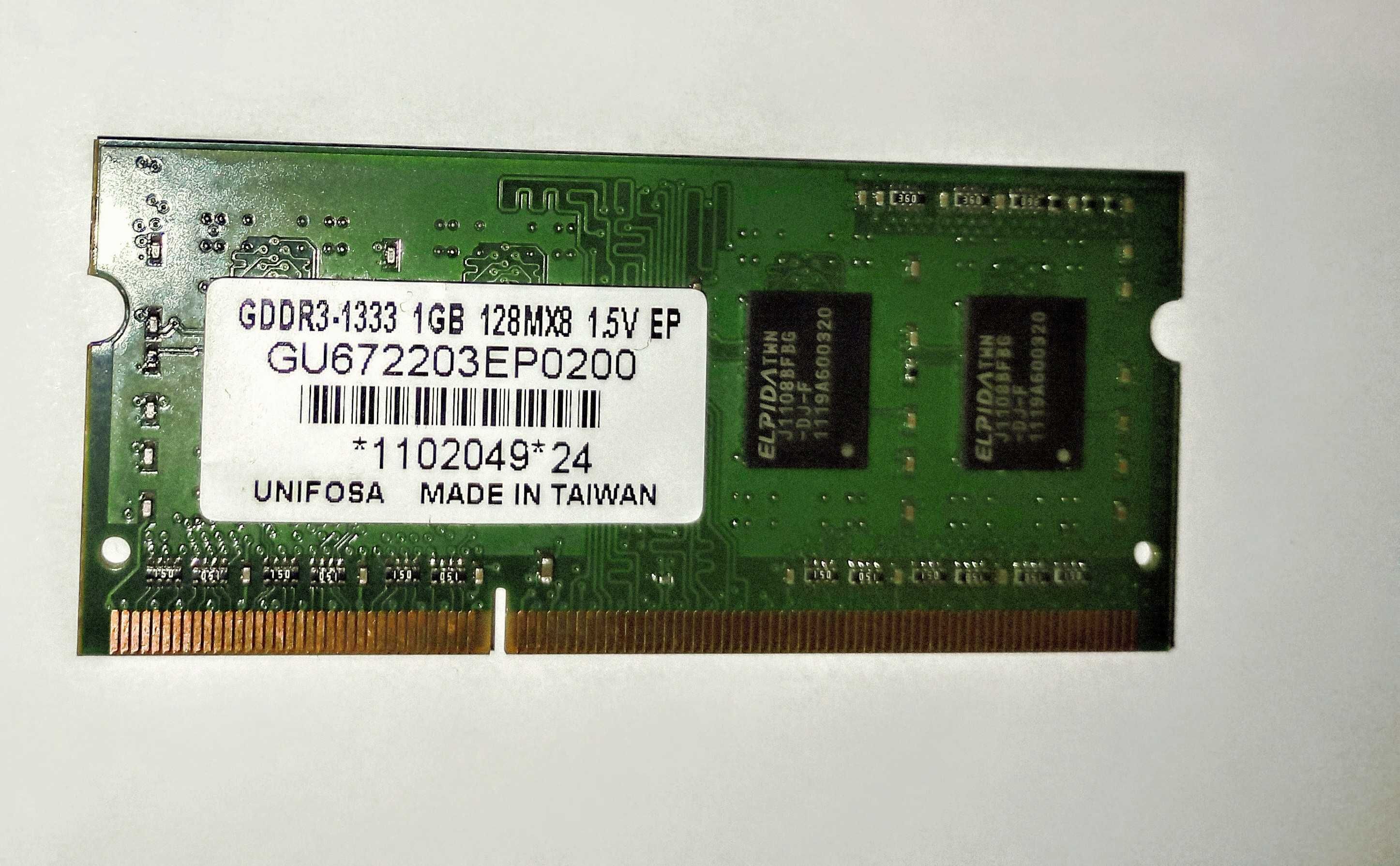 RAM 1GB Sodimm Elpida DDR 3