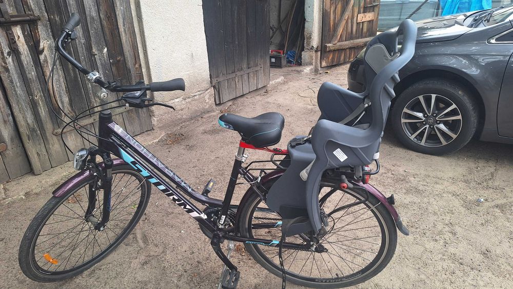 Rower Storm Maraton 1.0 z fotelikiem dla dziecka