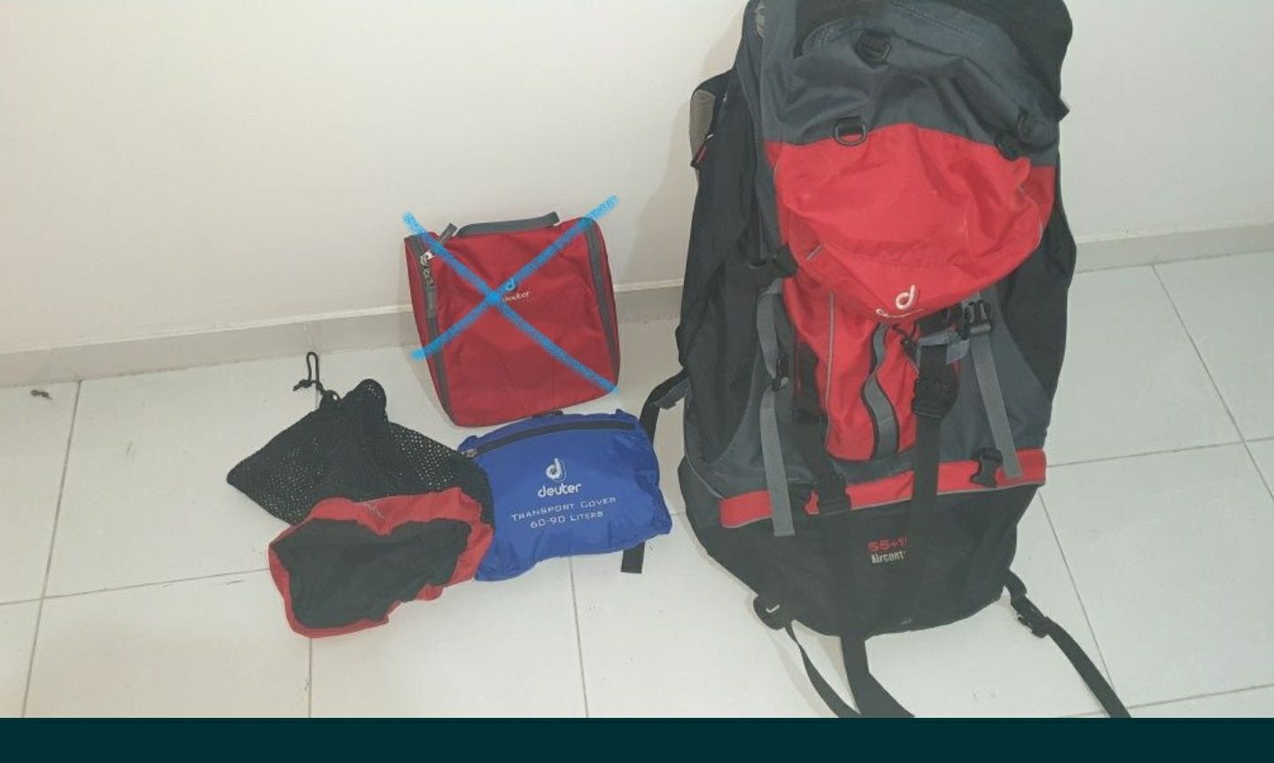 Mochila Deuter aircontact 55+10 + montanhismo, trekking, viagem.