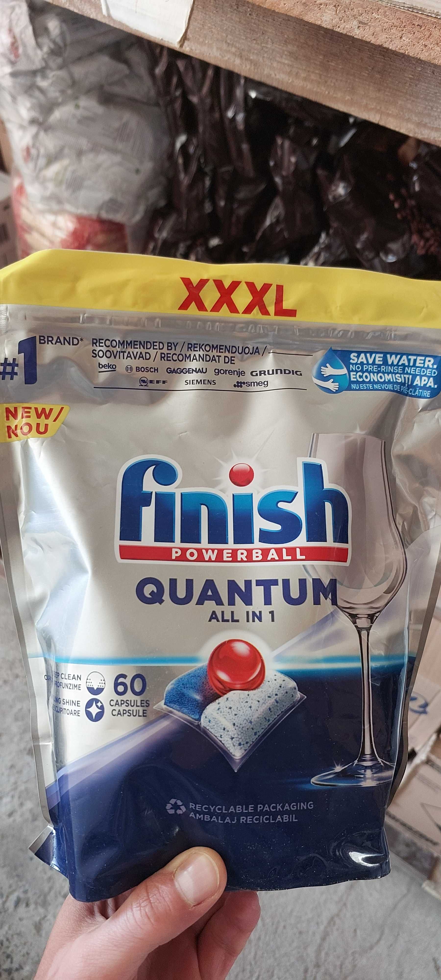 Таблетки, капсули для посудомийних машин Finish quantum all in 1, 60шт