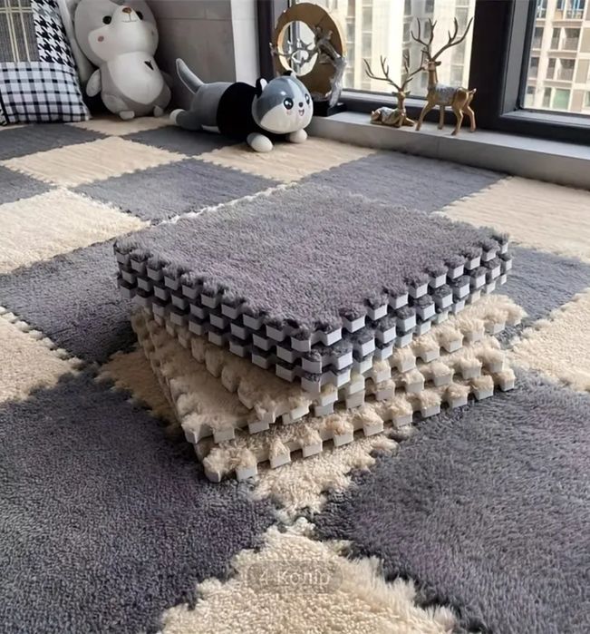 Коврик пазл,плюшевый