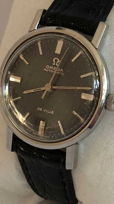 Omega de Ville, automatic, z piękną czarną tarczą, SUPER