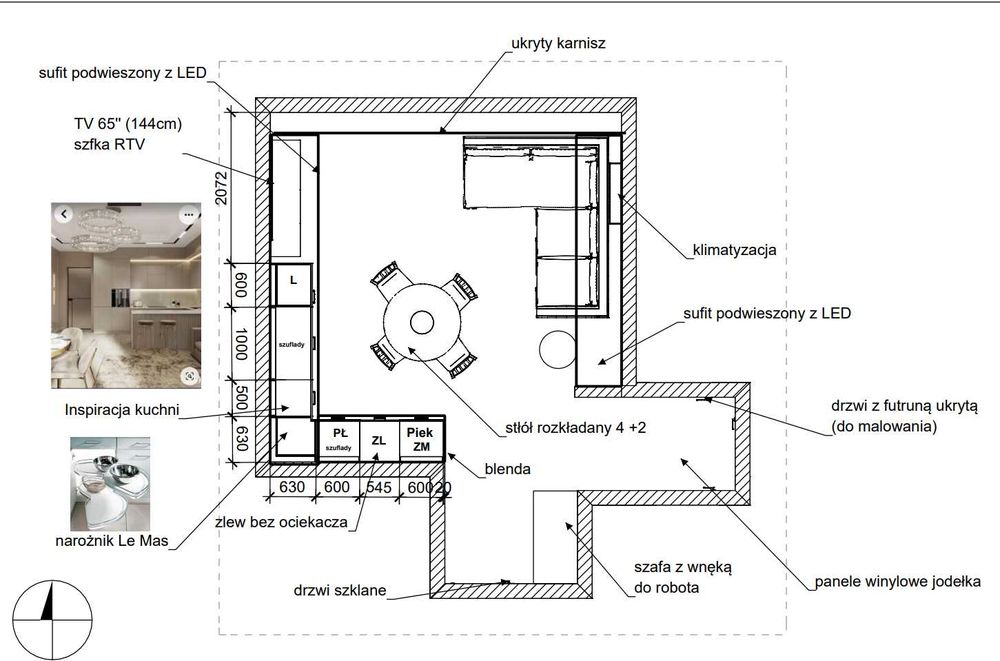 Projekt wnętrza TANIO wizualizacja mieszkania