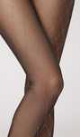 Rajstopy Calzedonia S czarne złote tiulowe shiny party legs romby