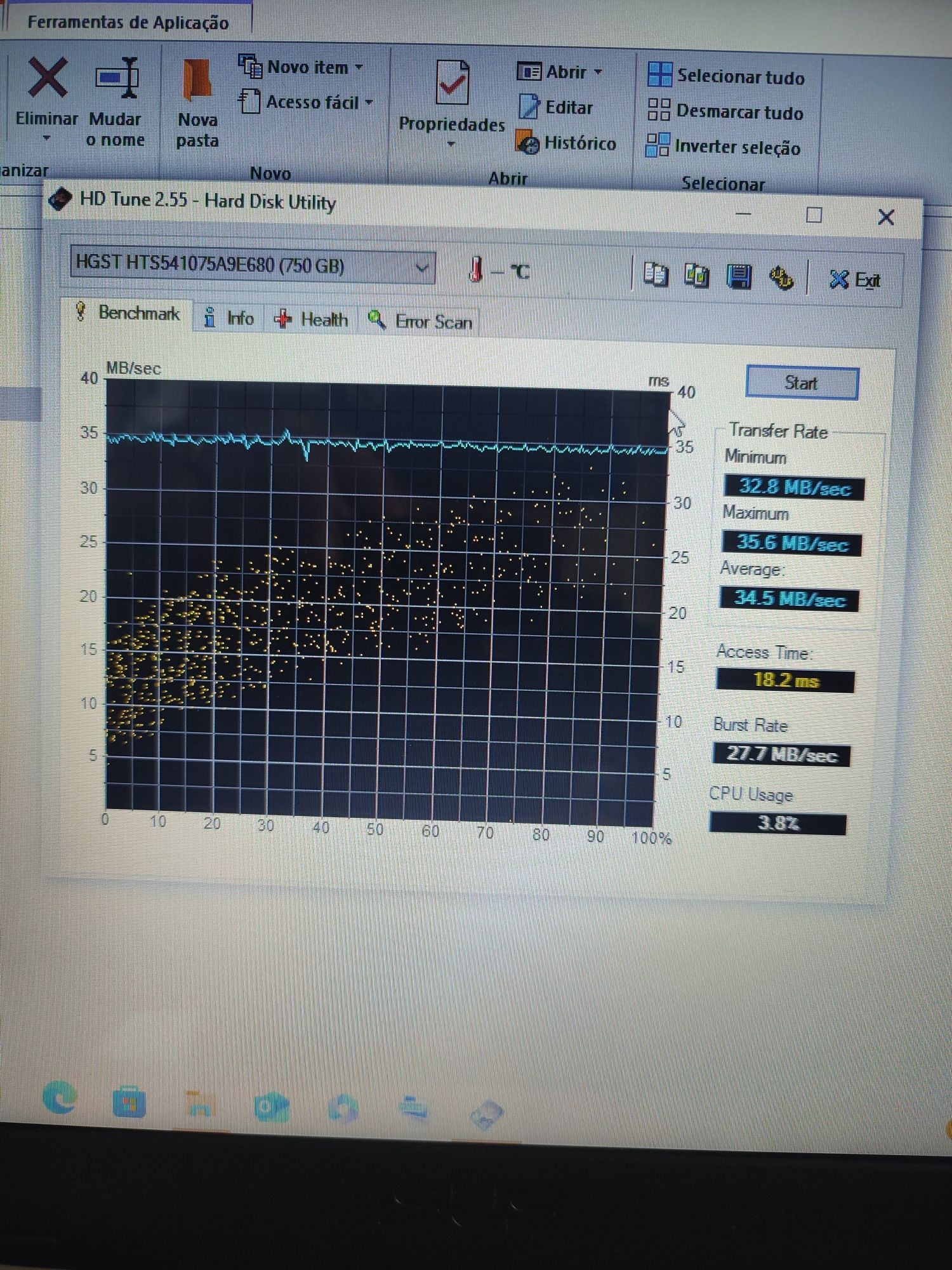 Disco rígido 2,5" HGST 750GB usado