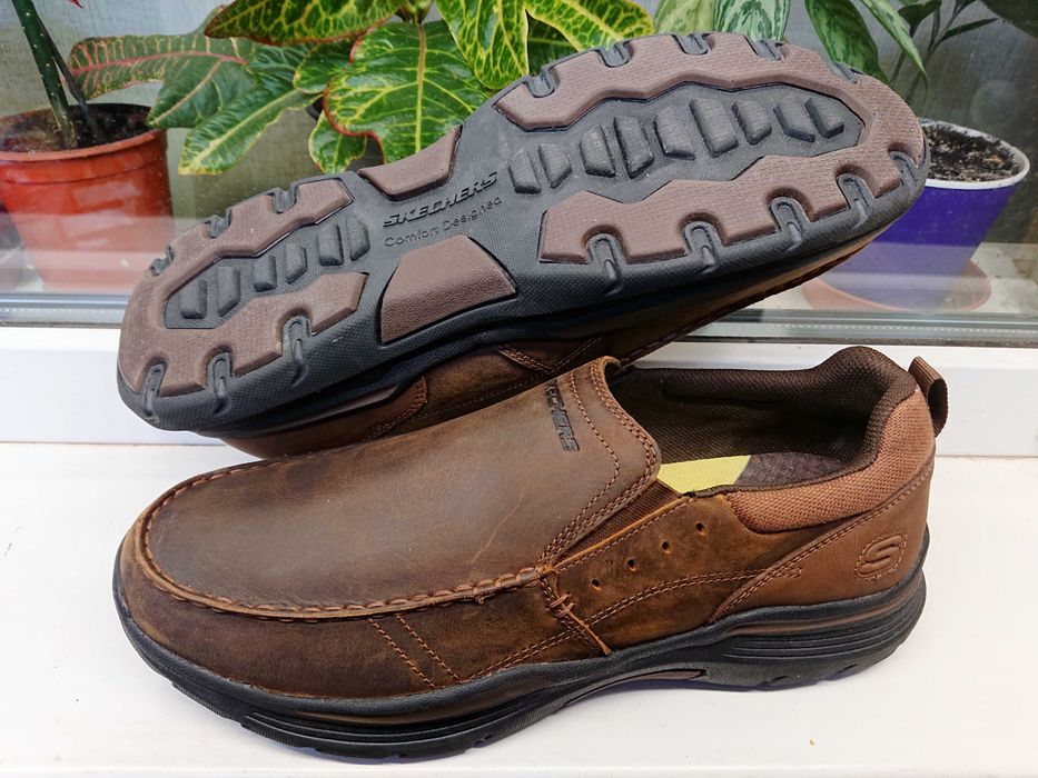 Легкие очень комфортные кожаные мокасины " Skechers"® " ОРИГИНАЛ 46р