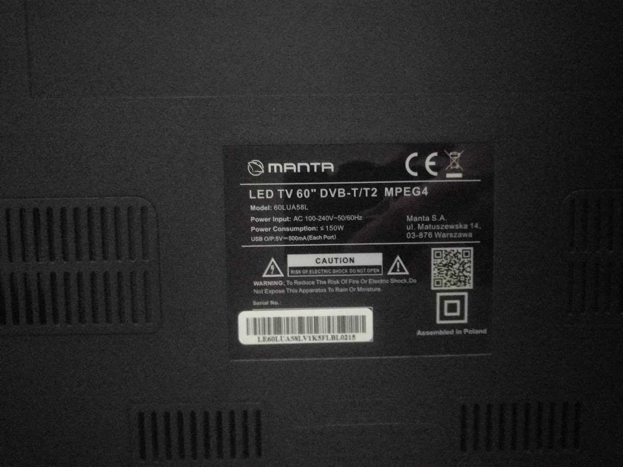 Telewizor LED UHD 60" - model TV Manta 60LUA58L