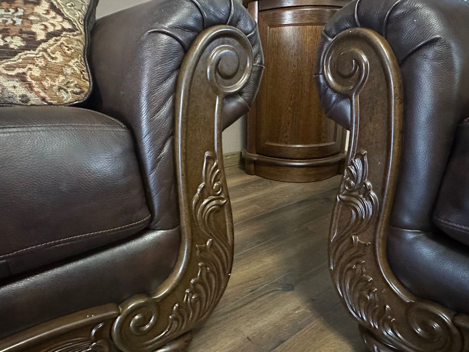 2 sofy rustykalne zestaw wypoczynkowy skóra mellwood Ashley furniture