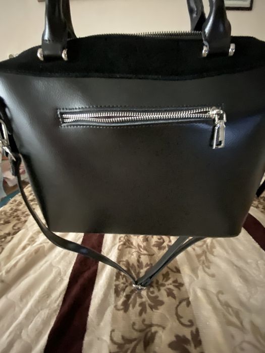 Сумка кожаная с натуральной замшей.