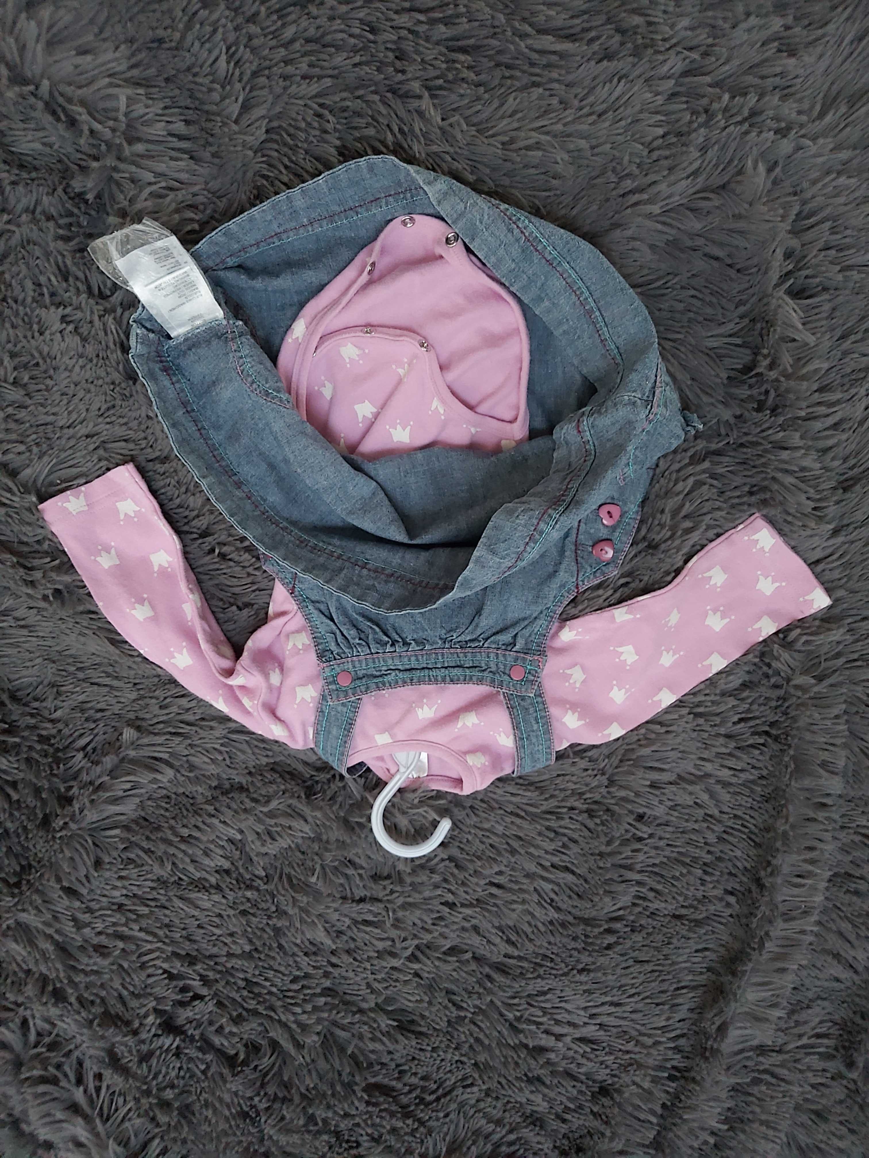 Śliczny zestaw sukienka plus body r. 74 6-9 miesięcy