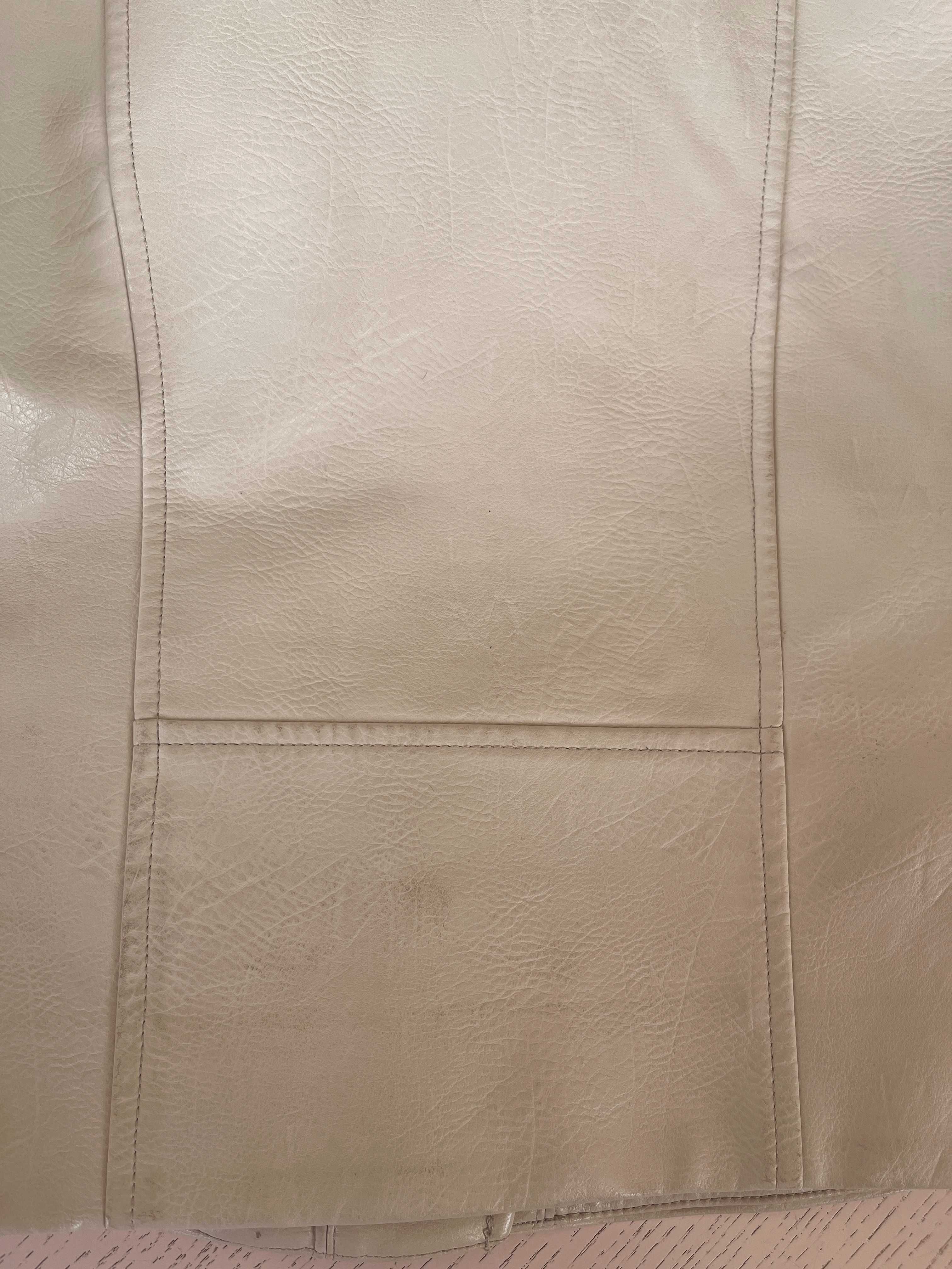 Куртка кожаная косуха светлая mango 164 см, 13-14 лет белая