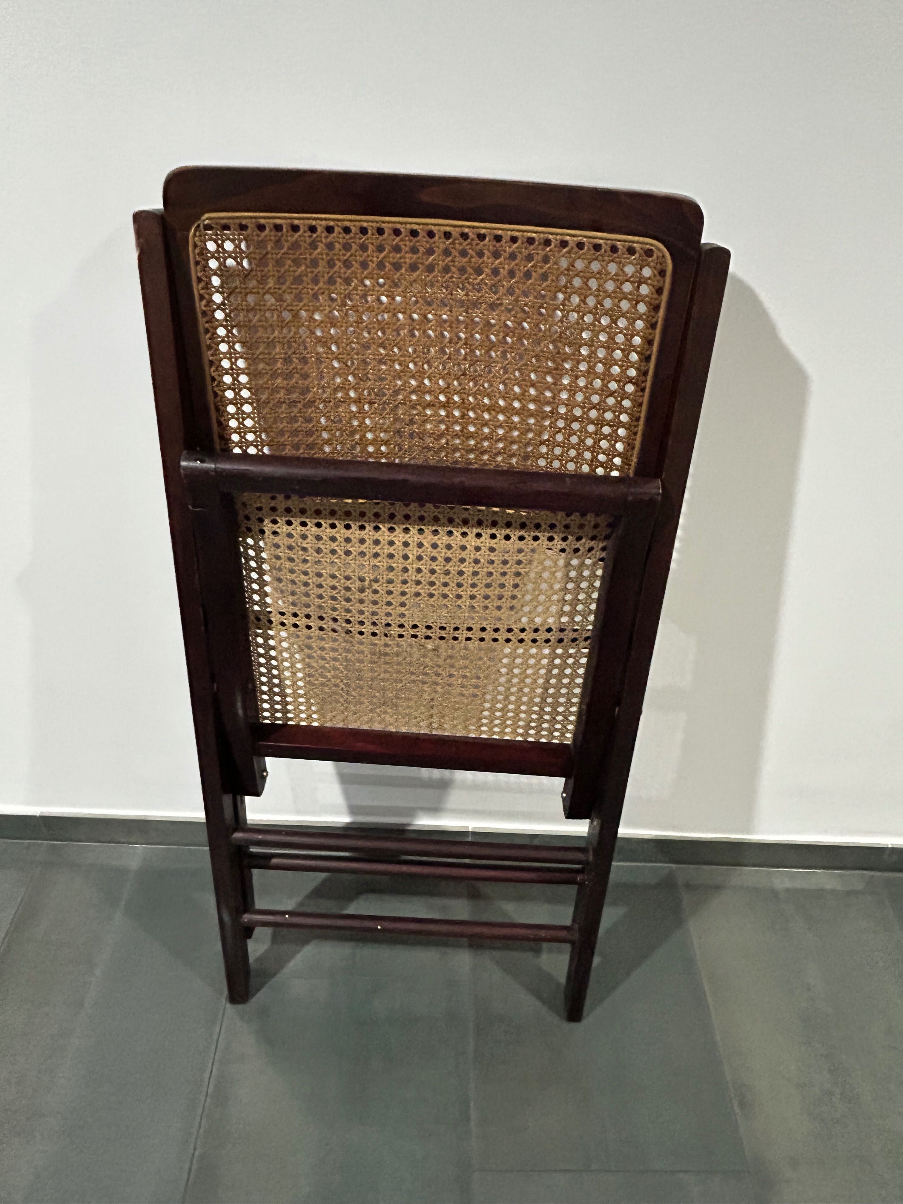 Krzesło ratanowe rafia składane vintage design cesca