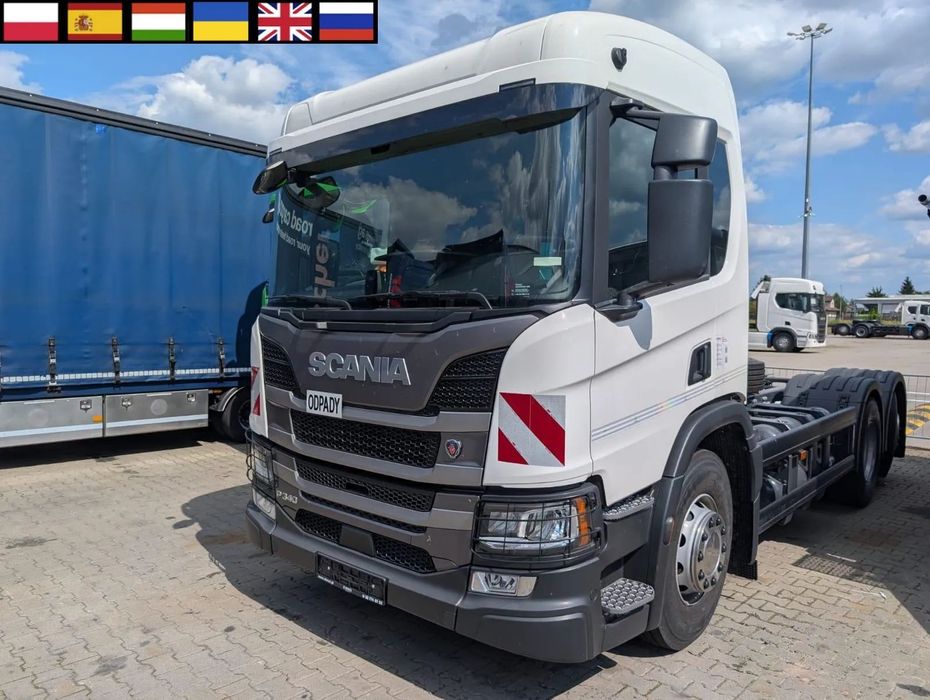 Scania P 340 B6x2*4Na / Rama Pod Zabudowę / Oś Skrętna / Cng /