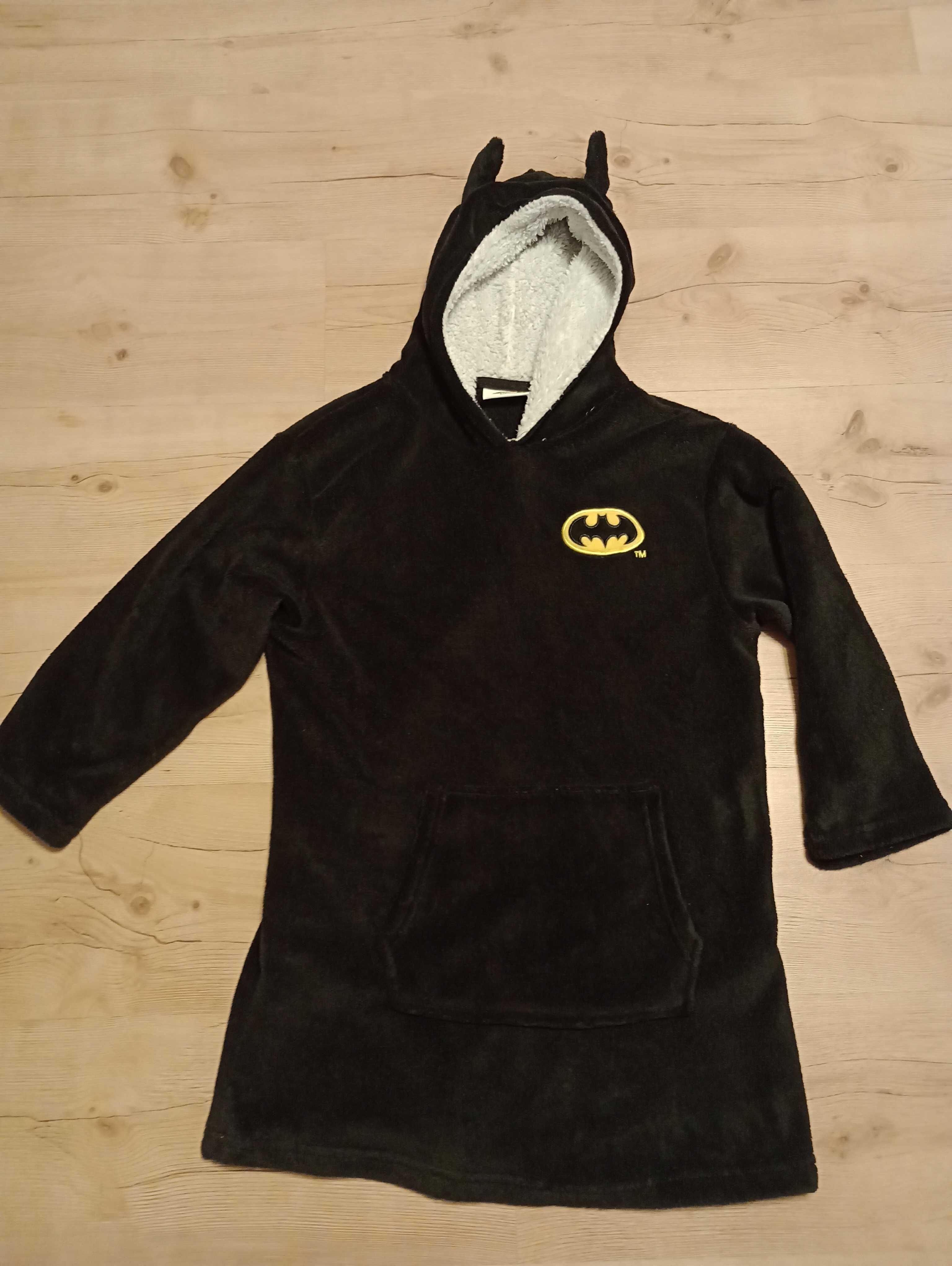 bluza polarowa pluszowa Batman 146 152 miś futerko długa jak szlafrok