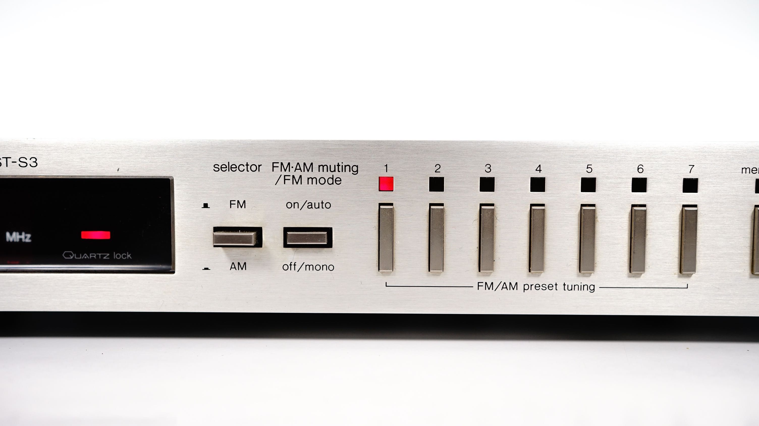 Retro tuner radiowy TECHNICS ST-S3 Vintage 1980r. FM AM * Alu