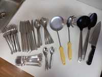 Conjunto de 12 talheres +5 utensílios de cozinha+ 2 tabuleiros