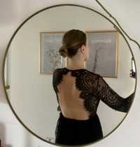 Czarna koronkowa sukienka, odkryte plecy H&M M
