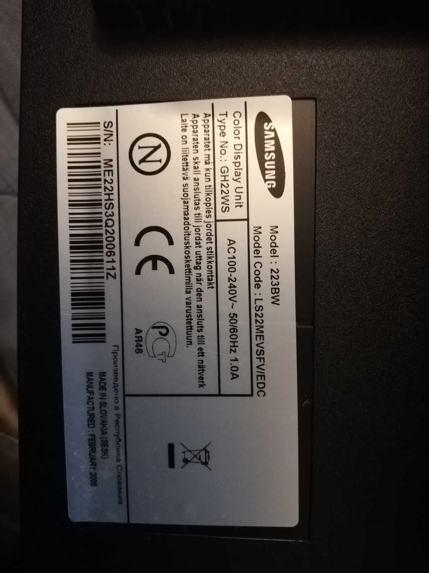 Lindo Monitor Samsung SyncMaster 223BW