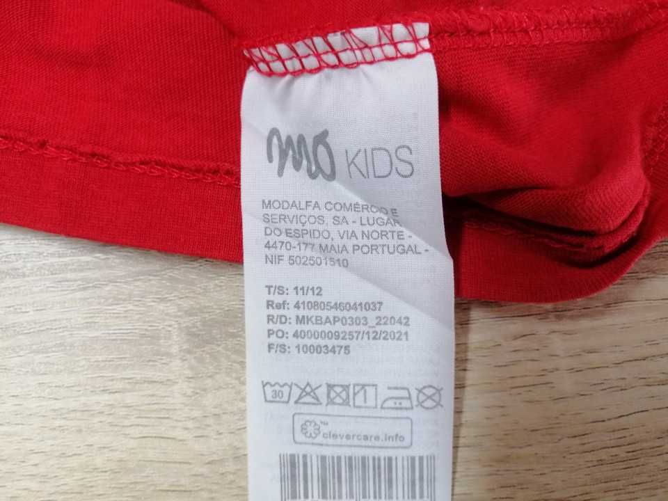 T-shirt Modalfa, vermelha, 11/12